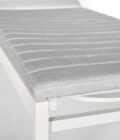 Chaise longue empilable en aluminium blanc et toile blanche Alexa – Image 8