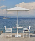 Chaise de jardin "metteur en scène" pliable Alexa aluminium blanc et assise blanche – Image 8