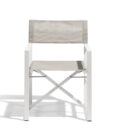 Chaise de jardin "metteur en scène" pliable Alexa aluminium blanc et assise sable
