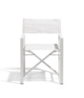 Chaise de jardin "metteur en scène" pliable Alexa aluminium blanc et assise blanche