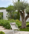 Chaise de plage pliante en aluminium blanc et toile sable Alexa – Image 5