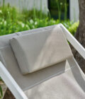 Chaise de plage pliante en aluminium blanc et toile sable Alexa – Image 7