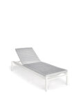 Chaise longue empilable en aluminium blanc et toile blanche Alexa – Image 6