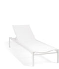 Chaise longue empilable en aluminium blanc et toile blanche Alexa – Image 7