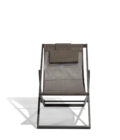 Chaise de plage pliante en aluminium anthracite et toile grise Alexa – Image 8