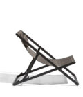 Chaise de plage pliante en aluminium anthracite et toile grise Alexa – Image 9