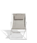 Chaise de plage pliante en aluminium blanc et toile sable Alexa – Image 12