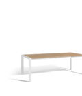 Table à rallonges en aluminium blanc et plateau teck Alexa L.160-220 x 96 cm – Image 8