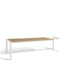 Table à rallonges en aluminium blanc et plateau teck Alexa L.220-280 x 96 cm – Image 7