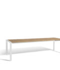 Table à rallonges en aluminium blanc et plateau teck Alexa L.220-280 x 96 cm – Image 8