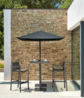 Tabouret extérieur empilable en aluminium lava et batyline café ALEXA 77h – Image 2