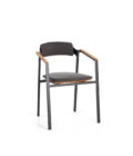 Fauteuil de repas extérieur Icon aluminium anthracite et teck – Image 3