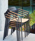 Fauteuil de repas extérieur Icon aluminium anthracite et teck – Image 11