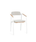 Fauteuil de repas extérieur Icon aluminium blanc et teck – Image 8