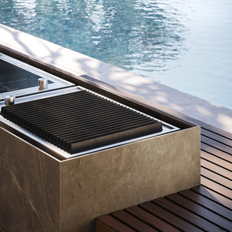 Cuisine extérieure Modulnova Project N°1 en céramique Gold Brown