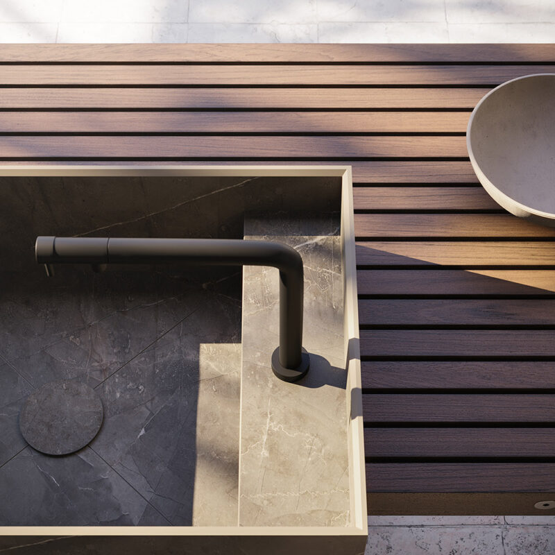 Cuisine extérieure Modulnova Project N°1 en céramique Gold Brown