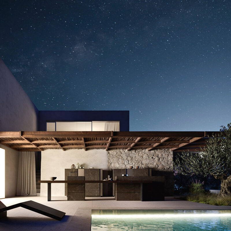 Cuisine extérieure Modulnova Project N°1 en céramique Gold Brown