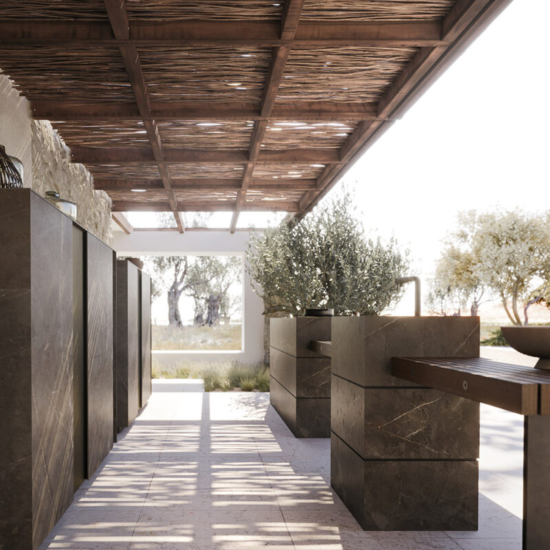 Cuisine extérieure Modulnova Project N°1 en céramique Gold Brown