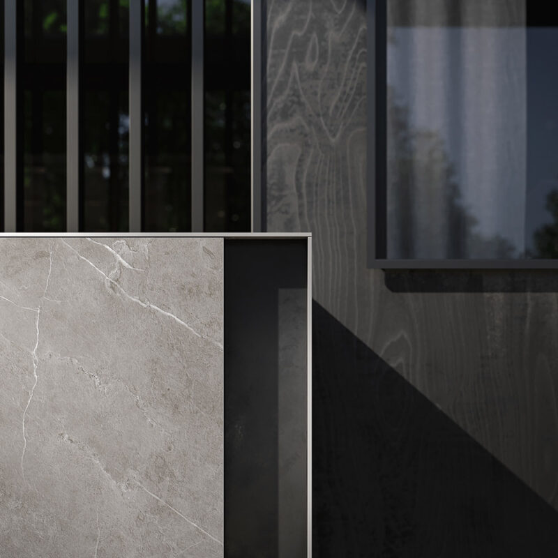 Cuisine extérieure Modulnova Project N°5 en granit noir et céramique