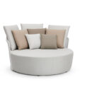 Lit extérieur Daybed CIELO en aluminium blanc, Batyline et tissu Shine
