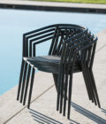 Fauteuil de repas extérieur DIAMOND aluminium anthracite et corde – Image 2