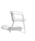 Fauteuil de repas extérieur DIAMOND aluminium blanc et corde