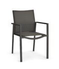 Fauteuil de repas extérieur Alexa aluminium lava et toile café