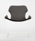 Fauteuil intérieur extérieur en acier coloris blanc et toile gris taupe Paulistano