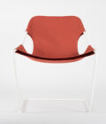 Fauteuil intérieur extérieur en acier coloris blanc et toile paprika Paulistano