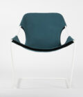 Fauteuil intérieur extérieur en acier coloris blanc et toile turquoise Paulistano