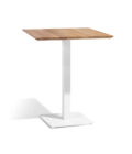 Table haute bistro extérieure en aluminium blanc et plateau teck L.75 x 70 x 108 cm ALEXA H