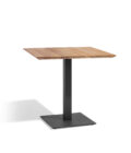 Table bistro extérieure en aluminium anthracite et plateau Teck L.75 x 70 cm Alexa D