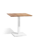 Table bistro extérieure en aluminium blanc et plateau Teck L.75 x 70 cm Alexa D