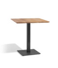 Table haute bistro extérieure en aluminium anthracite et plateau teck L.75 x 70 x H.92 cm Alexa M