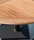 Table de repas extérieure ronde en aluminium anthracite et plateau teck L.148 cm Alexa – Image 6