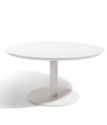 Table de repas extérieure ronde en aluminium blanc et plateau céramique L.148 cm ALEXA