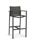Tabouret extérieur empilable en aluminium lava et batyline café ALEXA 77h