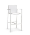 Tabouret extérieur empilable en aluminium et batyline blanc ALEXA 77h
