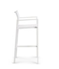 Tabouret extérieur empilable en aluminium et batyline blanc ALEXA 77h – Image 3