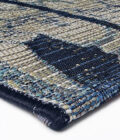 Tapis extérieur à motif végétal beige et bleu Jungle Blue – Image 3