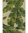 Tapis extérieur à motif végétal beige et vert Jungle Green