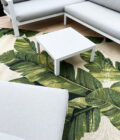Tapis extérieur à motif végétal beige et vert Jungle Green – Image 2