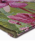 Tapis extérieur à motif végétal vert, et fleurs rose Jungle Pink – Image 2