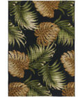 Tapis extérieur à motif végétal vert, doré et noir Luxury Jungle