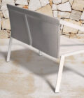 Petit canapé extérieur PULL en aluminium blanc et tissu