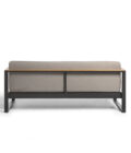 Canapé extérieur 3 places en aluminium anthracite, teck et tissu gris LANDSCAPE TECK – Image 2