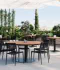 Chaise de repas extérieur RAY en aluminium anthracite et corde tressée – Image 3