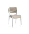 Chaise de repas extérieur RAY en aluminium blanc et corde tressée – Image 5