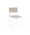 Chaise de repas extérieur RAY en aluminium blanc et corde tressée – Image 9