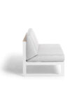 Canapé extérieur élément central en aluminium blanc, teck et tissu gris clair LANDSCAPE TECK Large Middle Seat – Image 3